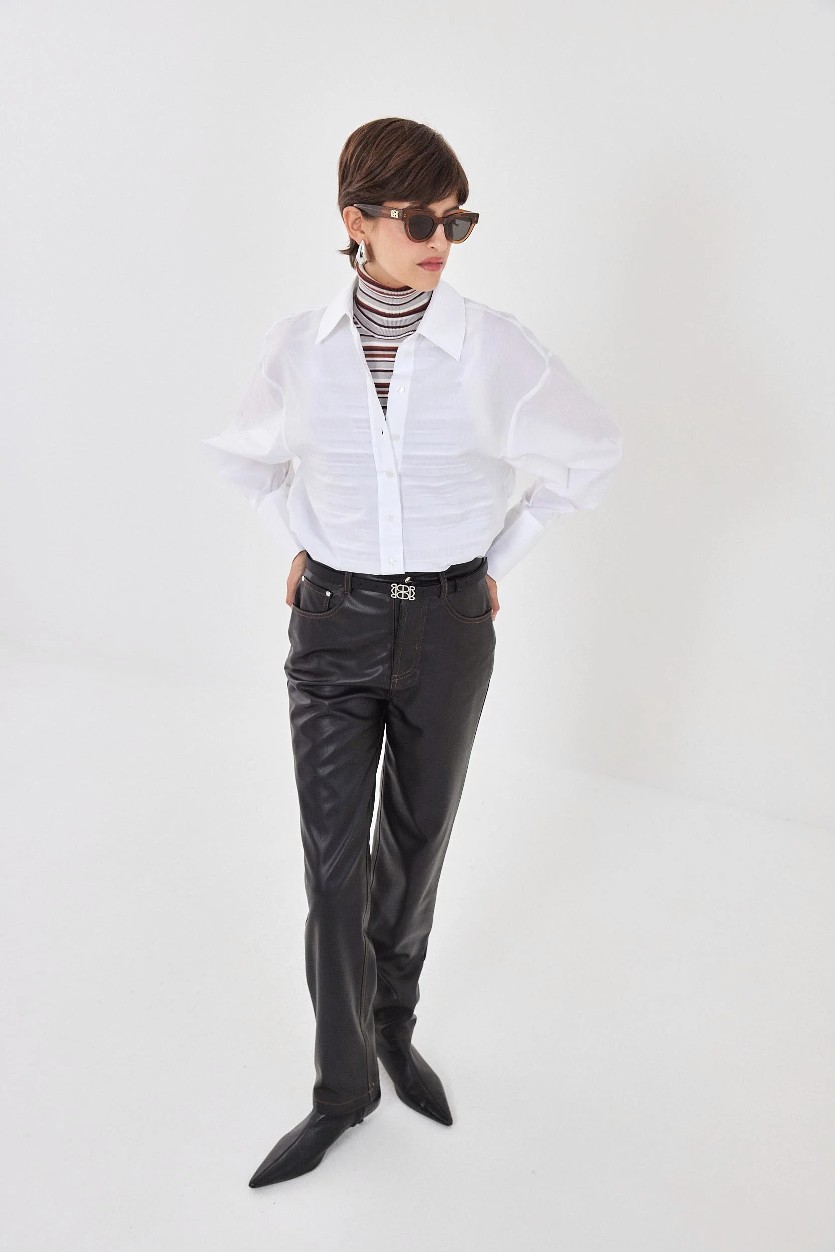 Vegan Leather Straight Pants - Image 3