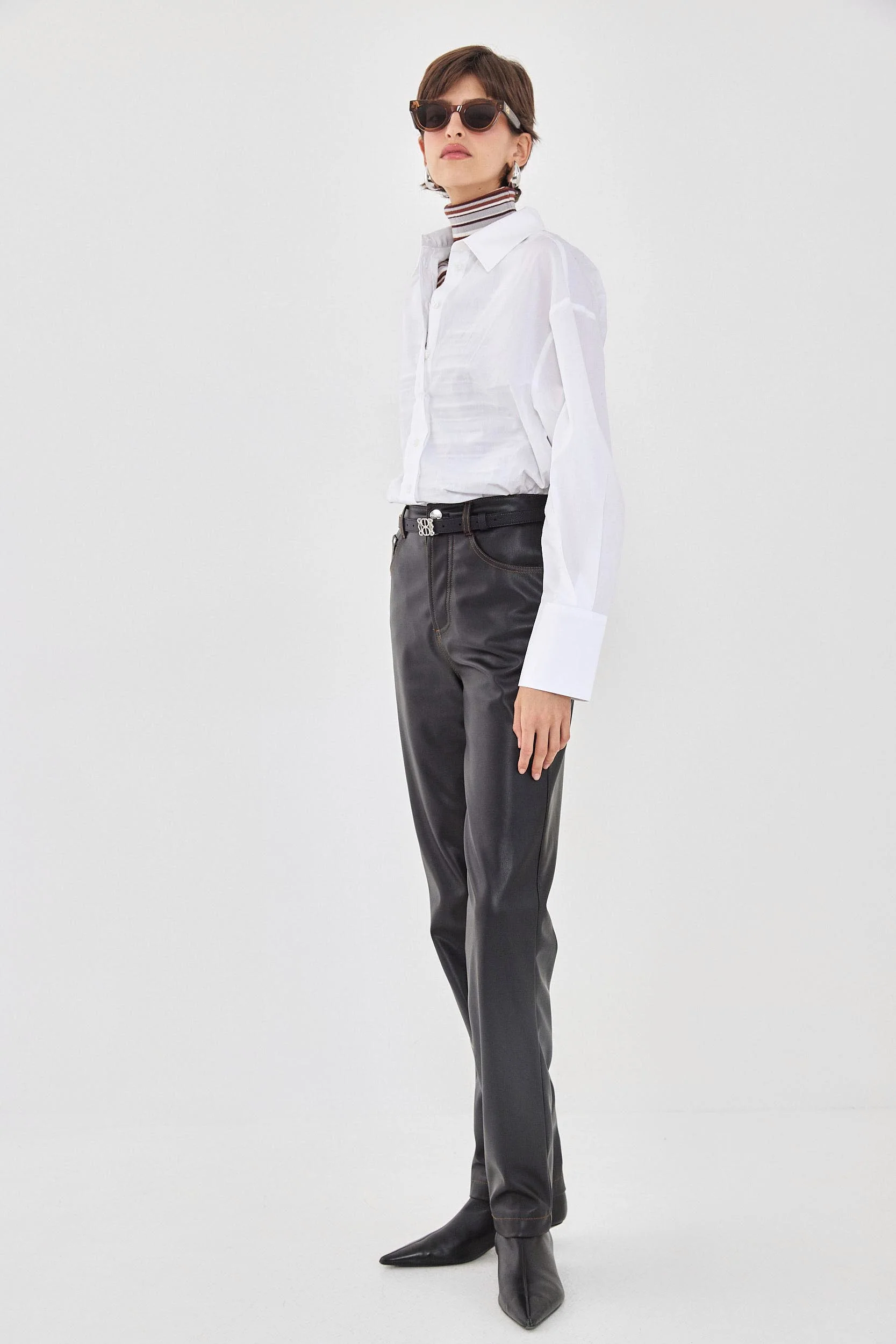 Vegan Leather Straight Pants - Image 4