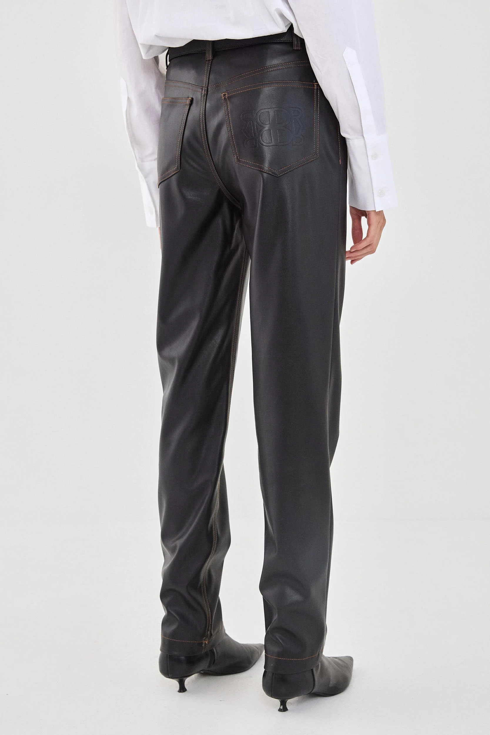 Vegan Leather Straight Pants - Image 5