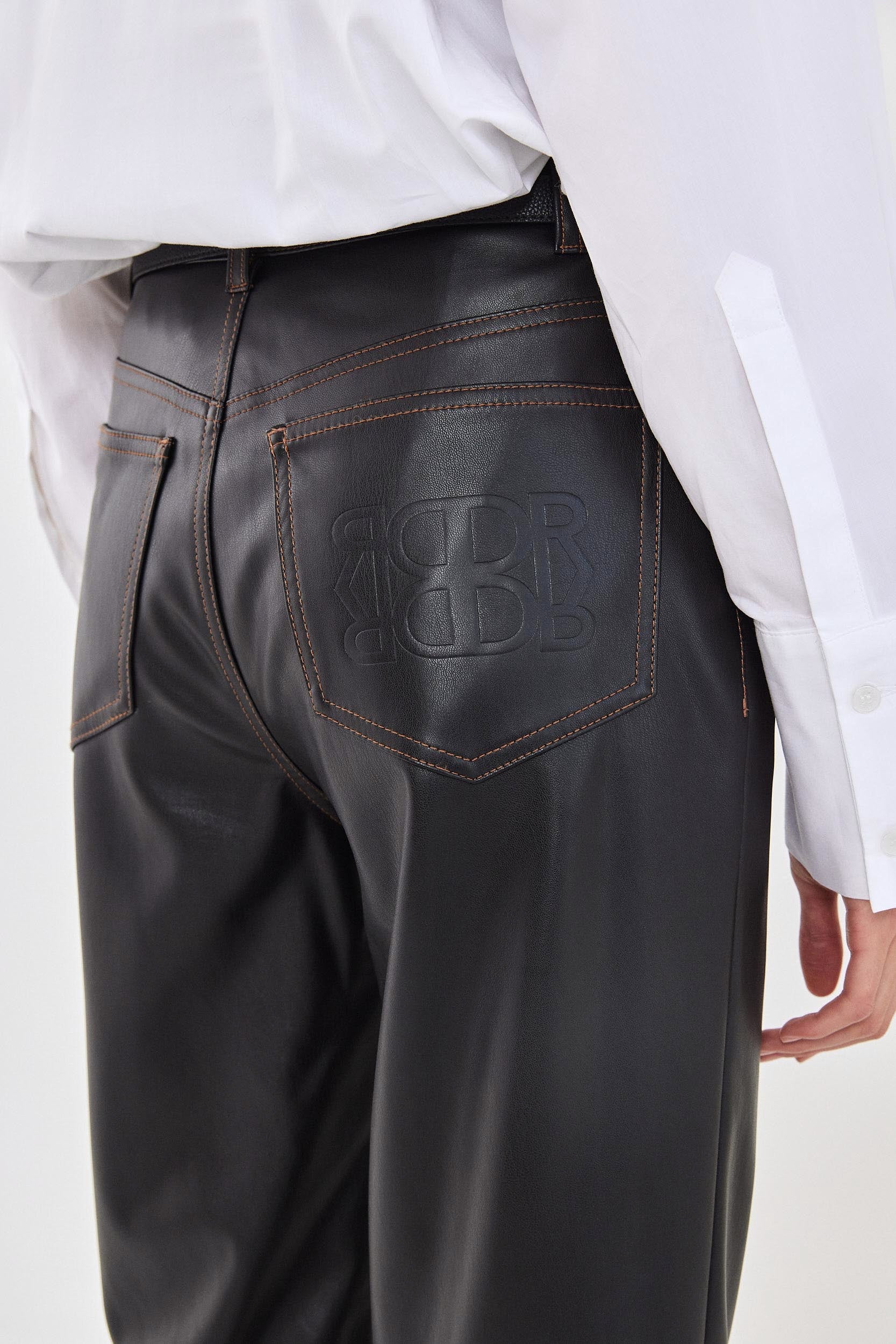Vegan Leather Straight Pants - Image 6