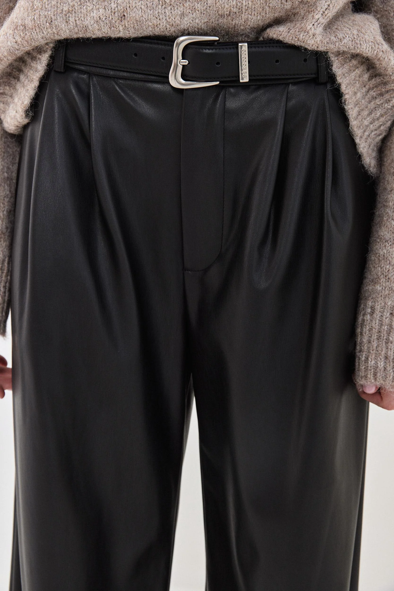 Vegan Leather Wide Pants - Image 6