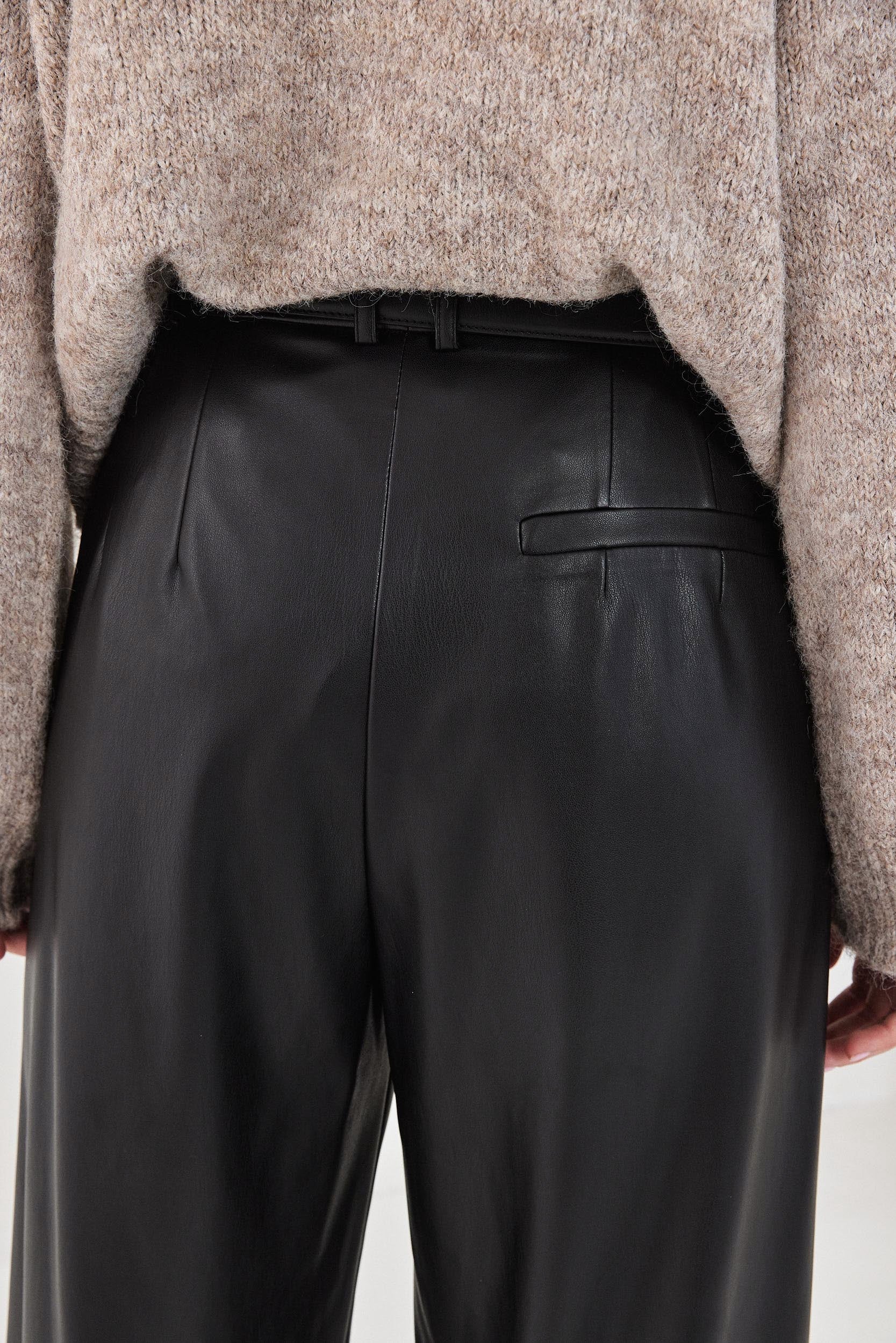 Vegan Leather Wide Pants - Image 7