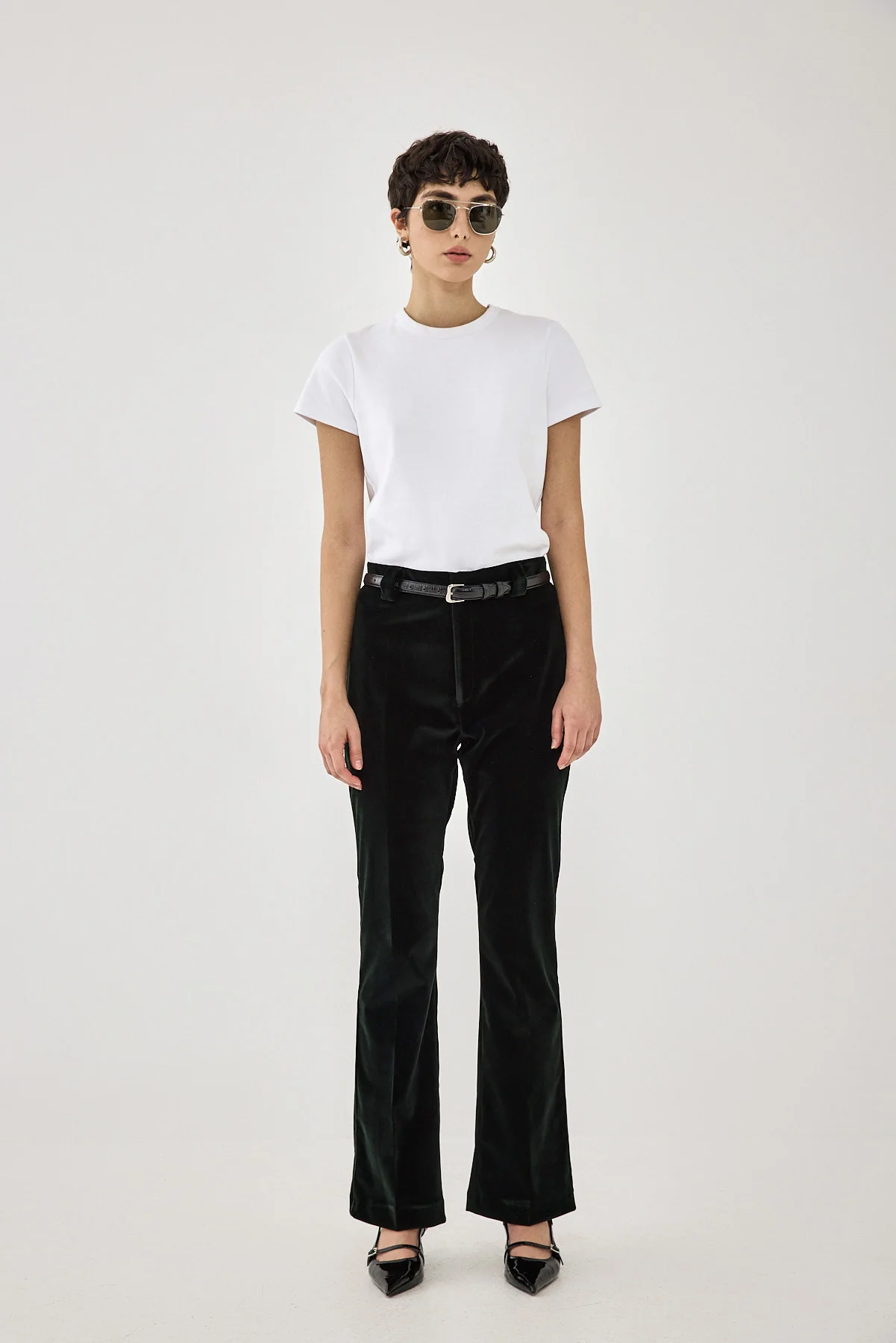 Rigid Velvet Bootcut Pants
