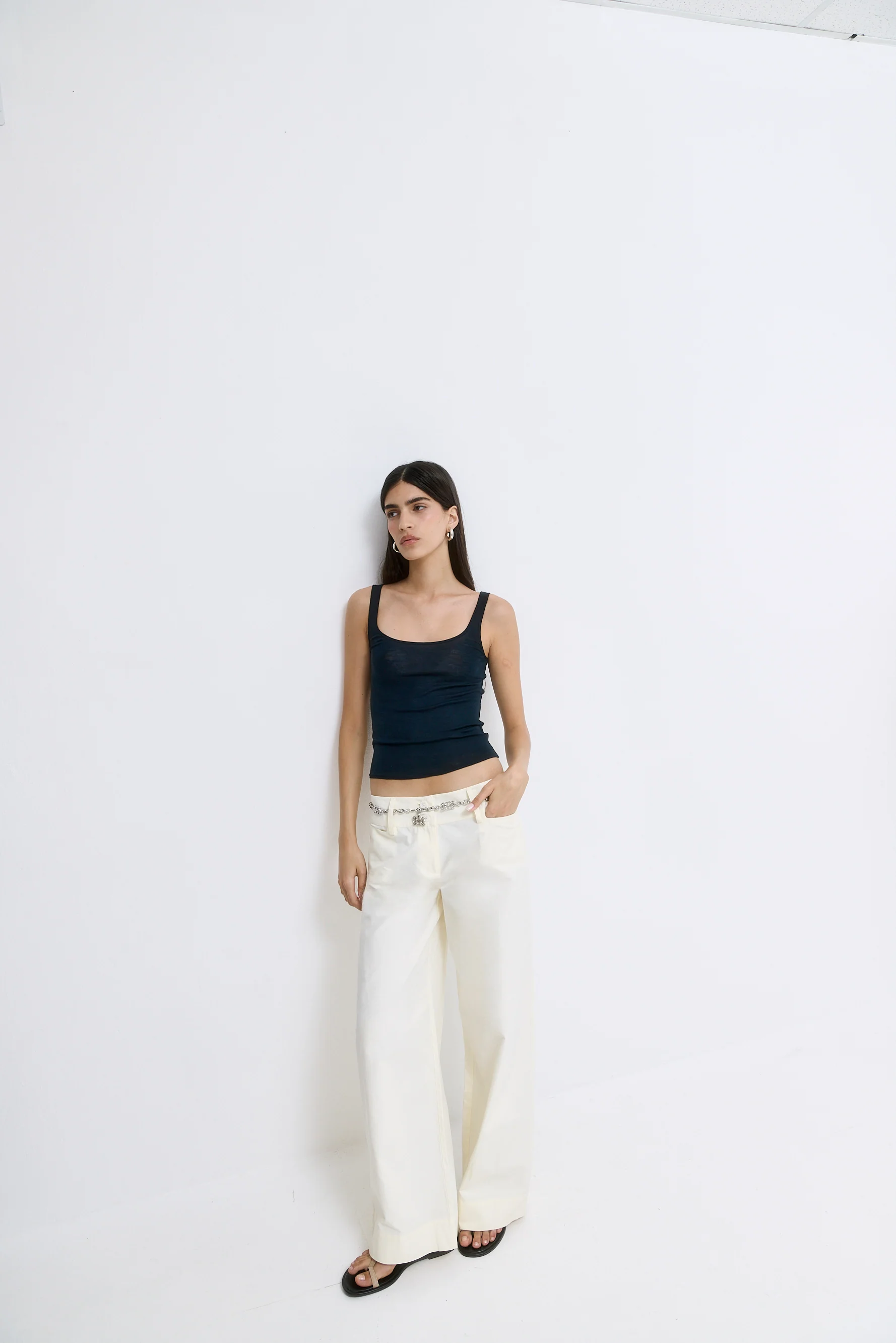 Wide Leg Cotton Pants - Image 3