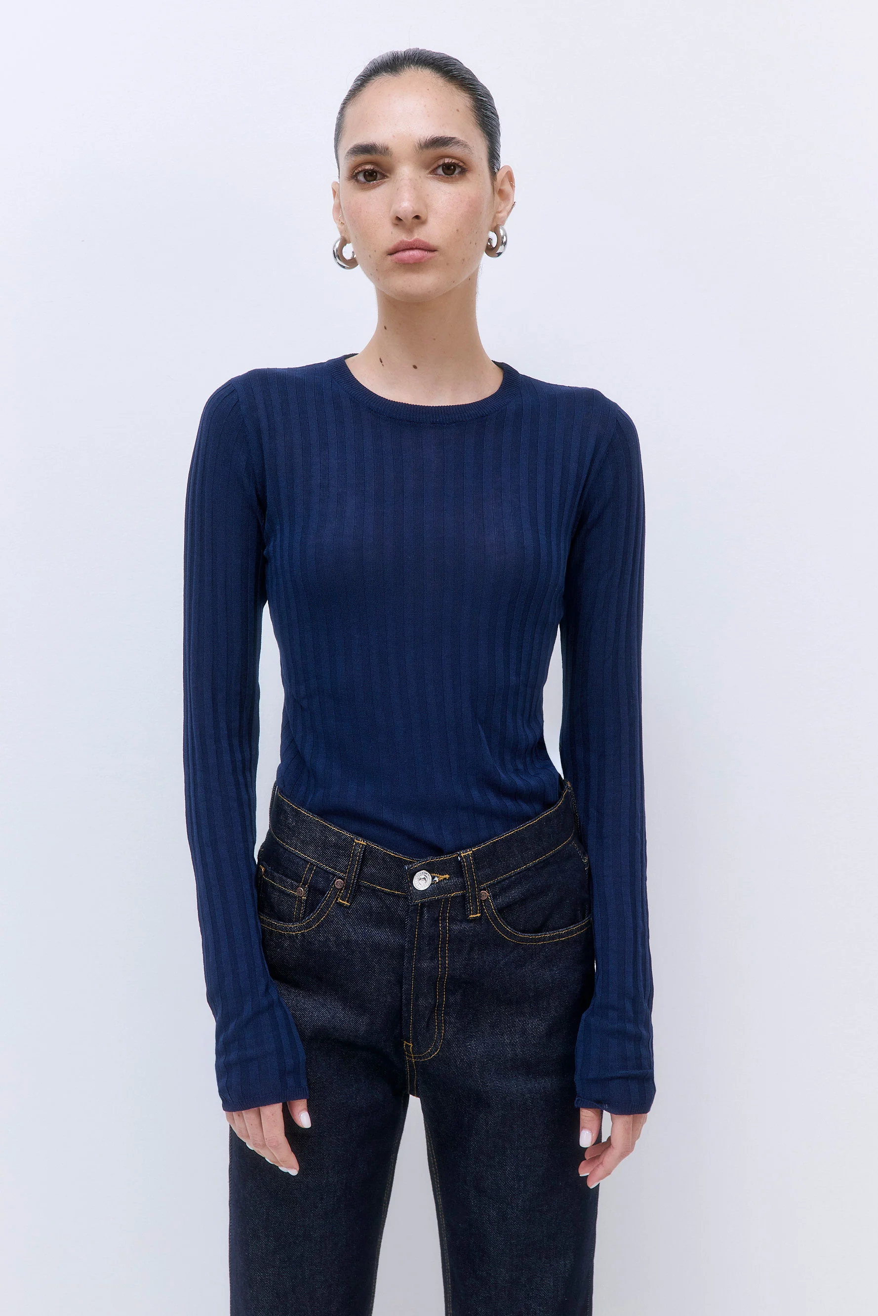 Wide Rib Crew Neck