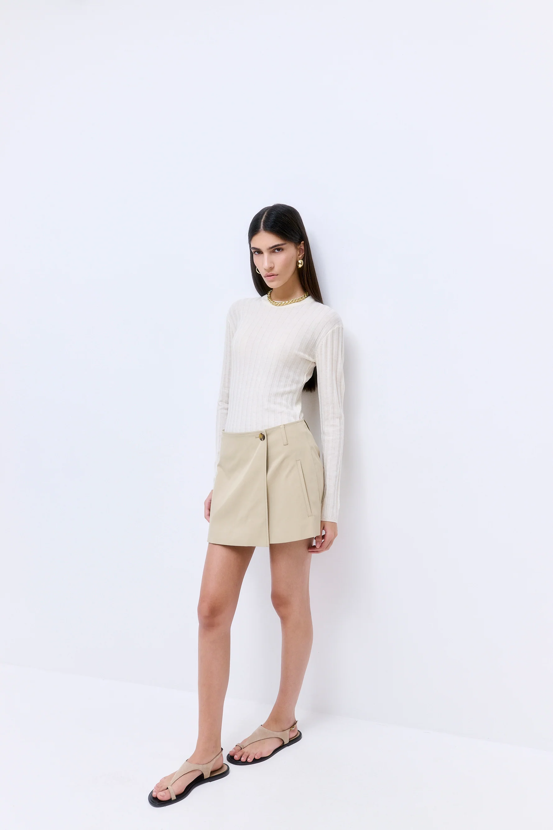 Wrap Trench Mini Skirt - Image 3