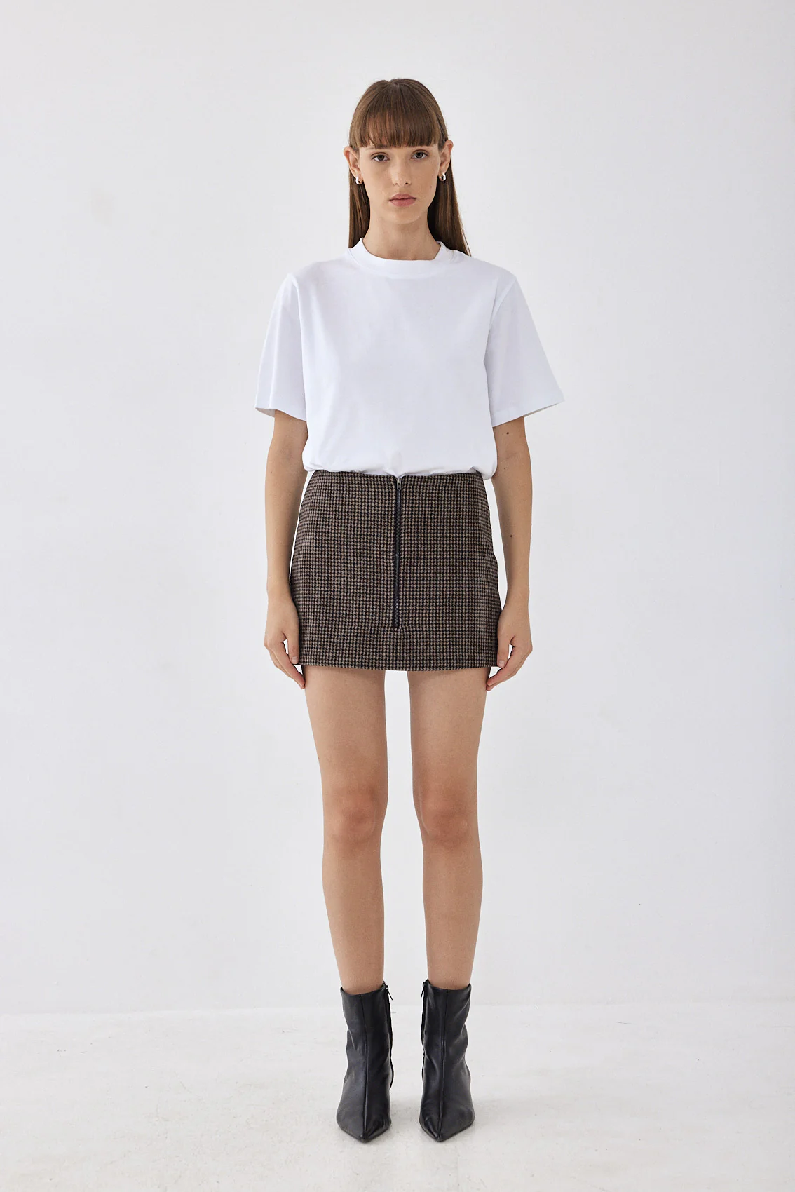 Zipped A Line Mini Skirt - Image 2