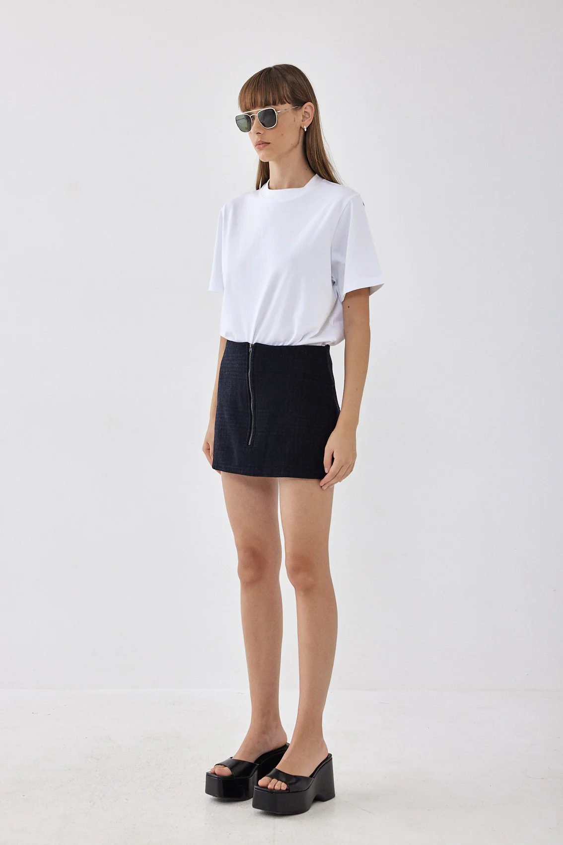 Zipped A Line Mini Skirt - Image 4